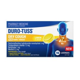 Duro-Tuss Lozenges Dry Cough Plus Sore Throat Lemon X 16