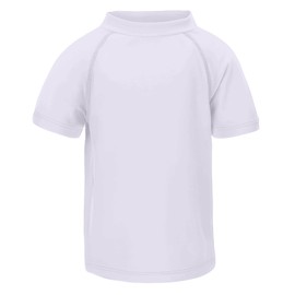 LACOFIA Boys Short Sleeve Rash Vest Kids Sun Protection Swim Tops Children Rash Guard Quick Drying White 11-12 Years