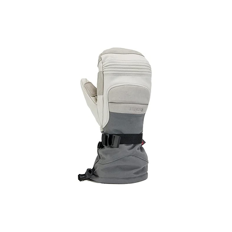 Gordini Men's Standard Cache Gauntlet Mitten, Light Grey/Gunmetal, Small