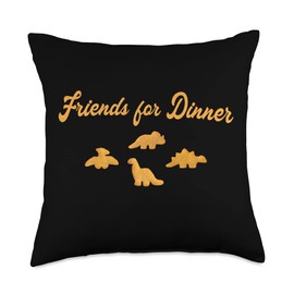 Chicken Nuggets Merch Friends for Dinner Dino Nugs Chicken Dinosaur Nugget Throw Pillow, 18x18, Multicolor