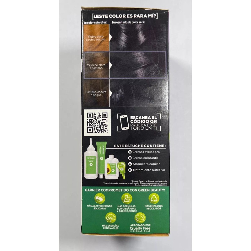 Garnier Hair Dye Nutrisse shade 10, Ebony Black (EBANO NEGRO)