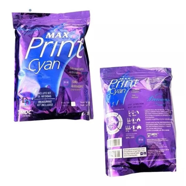 Alginato Max Print Cyan Con Clorexidina Antispetico 1pz