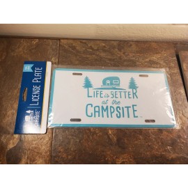 CAMCO New Sealed - "Life is Better at the Campsite" Aluminum License Plate - Brand New