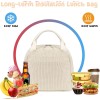 Bluboon Beige Corduroy Insulated Lunch Bag Spacious Lightweight Cooler Tote