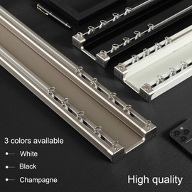 YXHOMME Double Row Ceiling Curtain Track Ceiling Mounted Curtain Double Rails for Curtains, Drapes, Room Dividers Ceiling Mount Double Curtain Tracks System-Sliding Curtain Rail (White, 2M)