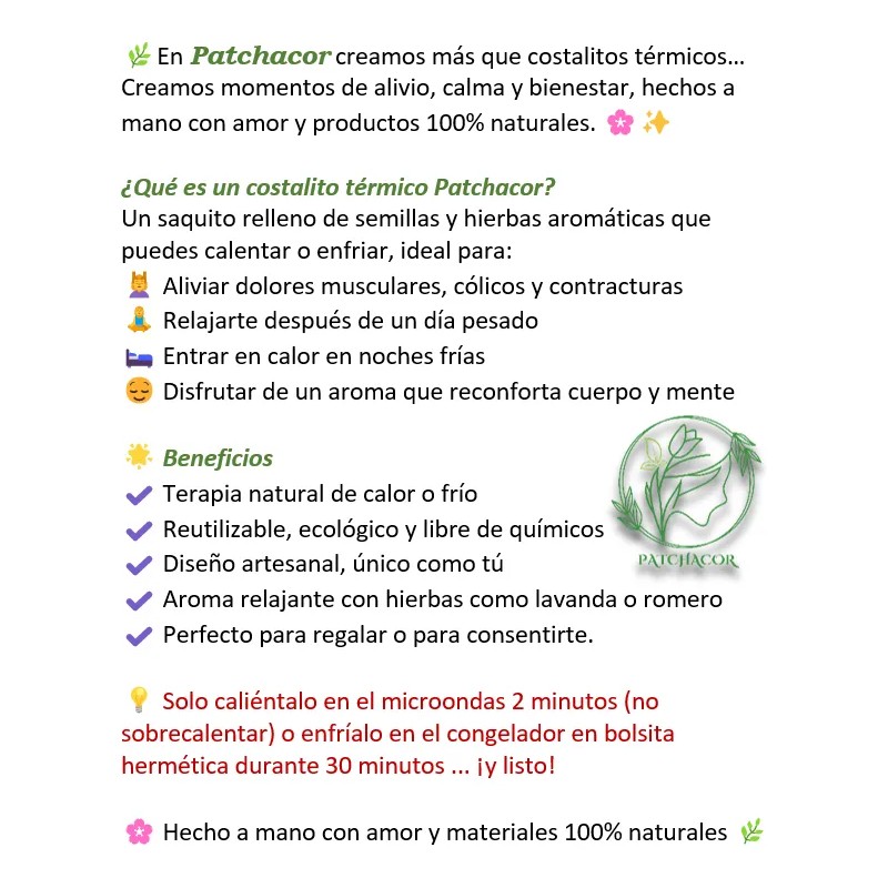 Costalito Térmico De Semillas Compresas Patchacor