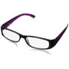 Foster Grant Women's Imogen Rectangular Reading Glasses, Magenta/Transparent, 53 mm,