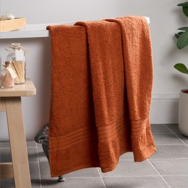 Brentfords Bath Sheet Burnt Orange, Ultra Soft Feel Quick Drying Large Bath Towels for Adults 100% Cotton Towels Large Highly Absorbent Household Essentials, 1 Piece