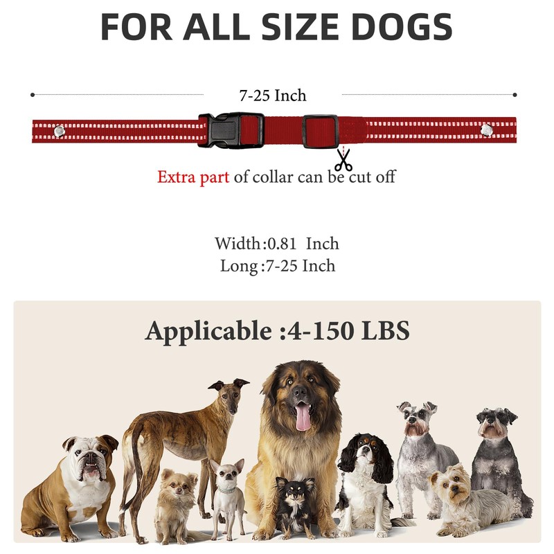 Collar Replacement Strap, Reflective Replacement Nylon Collar Strap Dog GPS