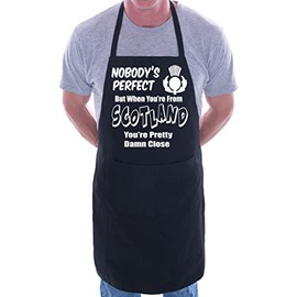 Print4U Scotland Scottish Perfect BBQ Cooking Funny Novelty Apron Black