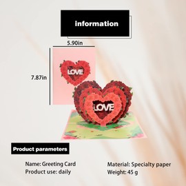 Pop Up Valentines Day Cards Layers Of Love 3D Funny Greeting Cards Valentines Day Cards Birthday Pop Up Card for Her Women Wife Sister Mom Friend Boys Girls with Envelope