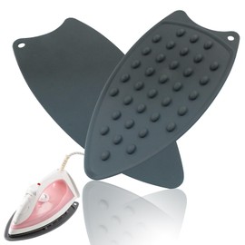 Moicstiy 2 Pcs Silicone Iron Rest Pads Mat Iron Hot Heat Resistant Protective Pads for Ironing Board Curling Irons Flat Irons(Grey)