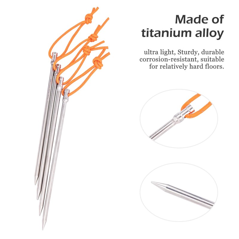 Boundless Voyage 4/8/12PCS Titanium Alloy Lightweight Camping Tent Stakes Pegs