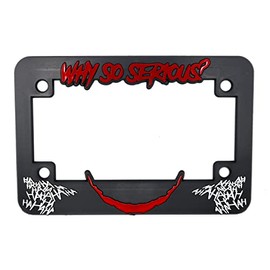 Holder for License Plate License Plate Holder for Joker Why So Serious? Motorcycle 3D License Plate Frame Universal Motorcycle License Plate (Red&White) Mod-L07P-19