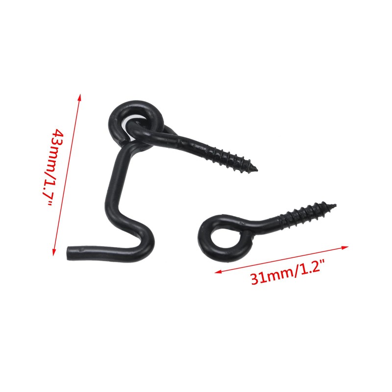 Wealrit 20 Set Hook and Eye Latch for Door Iron