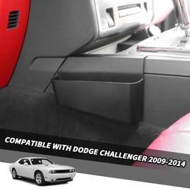 Jimen for Challenger Shifter Storage Box, 2PCS Center Console Gear Shift Organizer Tray Compatible with Dodge Challenger 2009-2014