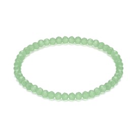 EUMENIDES Natural Crystal Gemstone Bracelet, 4 mm, Women's Crystal Bracelet (Jade Green Crystal, 4 mm), Crystal, Crystal