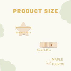 Zzcy Pack of 150 Wooden Beads Stars for Threading Wooden Loose Beads Star Beads Stars Wood with Hole Natural Wooden Beads for DIY Crafts Bracelet Necklace