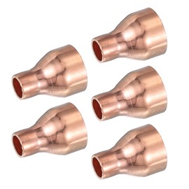 PATIKIL Copper Reducer 7/8" to 3/8" ID, 5 Pcs Reducing Copper Coupling Pressure Fitting Pipe Tube Connector Adapter with Sweat Solder Connection for HVAC Refrigeration, Copper