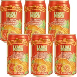 Hawaiian Sun Luau Punch Fruit Juice 6 Pack 11.5oz Cans x1