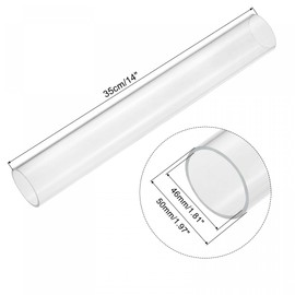sourcing map Acrylic Pipe Clear Rigid Round Tube 46mm ID 50mm OD 14" for Lamps and Lanterns, Water Cooling System 2pcs