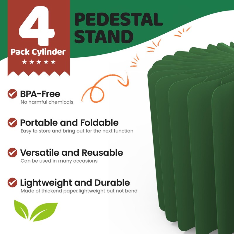HeiMma 4 Pack Buffet Risers, Foldable Food Display Risers for