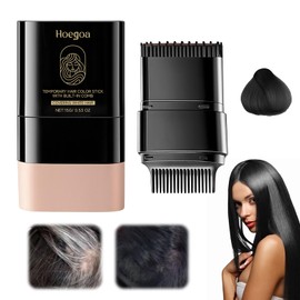 Instant Hair Color Stick mit Integriertem Kamm, 2-in-1 Instant Haarfärbestift für Graues Haar, Sofortiger Haarfarbenstift, Wasserfester und Schweißfester Haarfärbestift (Natural Black)