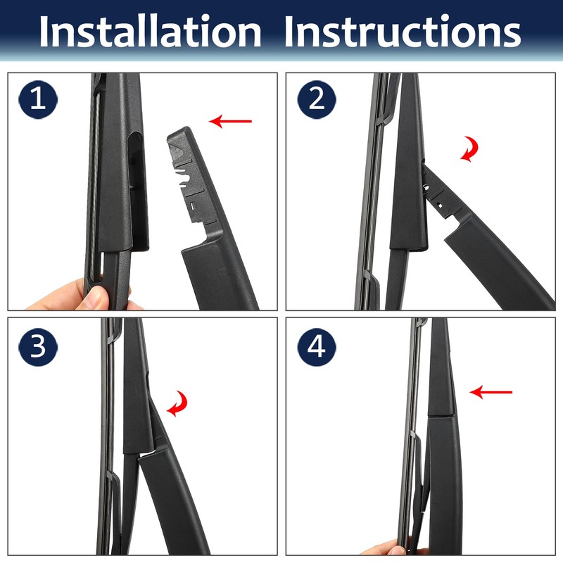 X AUTOHAUX Rear Windshield Wiper Blade Arm Set for Ford