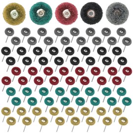 Linkstyle 80 PCS Polishing Buffing Wheel, Abrasive Buffing Polishing Wheels Set with 1/8" (3mm) Shank for Rotary Tools