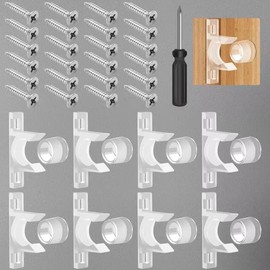 KIBBEH 8 Sets False Front Cabinet Clips Kitchen Cabinet Doors Replacement for Drawer Repair Kit Sink Clips for Sink Drawer Tip Out Tray Kit with Matching Screwdriver