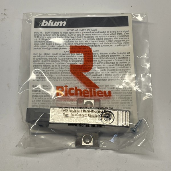 Richelieu 971A Brushed Gray Door Damper Soft-close Screw-on mechanism Blum