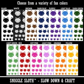 Simple Cat Head Icon Temporary Tattoo Water Resistant Fake Body Art Set Collection - Dark Green (One Sheet)