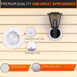 Vinyl Siding Mounting Blocks Kit with Built-in Electrical Box - 8141 Vertical Siding Lamps Mounting Plate - Ideal for 1/2" Lap Siding - White Finish 1 Pack