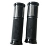 MotorToGo Black CNC Aluminum 7/8" Handlebar Open-End Rubber Gel Grips