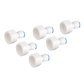 6pcs Female Adapter 1/4 Tube OD to 1/2 Female Push in Quick Connector for Water Filter Reverse Osmosis