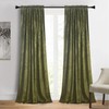 Roslynwood Luxury Gold Foil Print Moss Green Velvet Curtains 96
