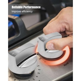 Propane Gas Control Valve 0.047" Orfice with Chromed Steel Control Knob, Natural Brass Propane Gas Control Valve for Hotel Commercial Kitchen, Stem Length 1.4"