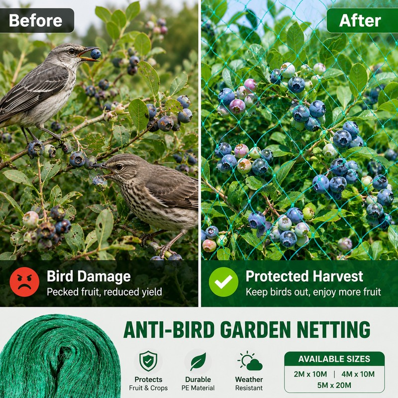 Garden Bird Netting for Plant Protection – Cut-to-Fit PE Mesh
