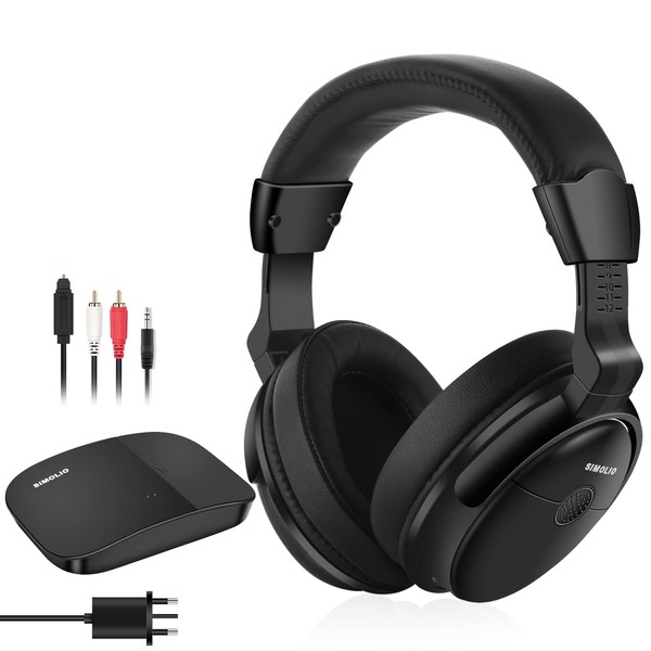 SIMOLIO Wireless TV Headphones for Seniors and Hard of Hearing,
