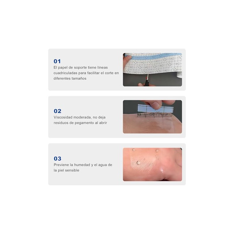 Vendaje para Tatuajes, Cinta Transparente Impermeable, Película Protectora de la