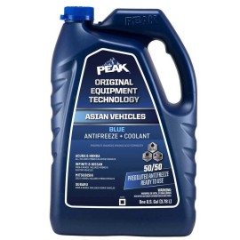 PEAK Antifreeze + Coolant for Asian Vehicles, 50/50 Prediluted, Blue - 1 Gallon