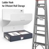 White Ladder Hooks for Garage Wall - Step Ladder Holder