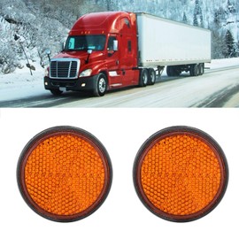 Round Reflector, 2 Pcs Round Reflector Universal Motorcycle Bike Red Reflector PMMA Material