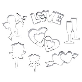 Städter 23703 Liebe Ausstecher-Set, Stahl, silber, 10 x 10 x 4 cm,