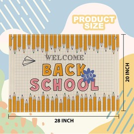 Welcome Back to School Banner First Day of School Hanging Banner Flag Decorations for Classroom Back to School Backdrop Decor for Homeschool Party 20 x 28 inches