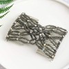 Lovef 4Pcs/Pack Crystal Rhinestone Easy Combs Magic Beaded Double Stretching