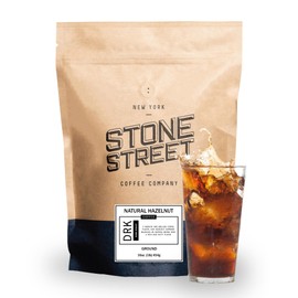 Stone Street Cold Brew Flavored Coffee, Natural Hazelnut Flavor, Low Acid, 100% Colombian, Gourmet Coffee, Coarse Ground, Dark Roast, 1 LB