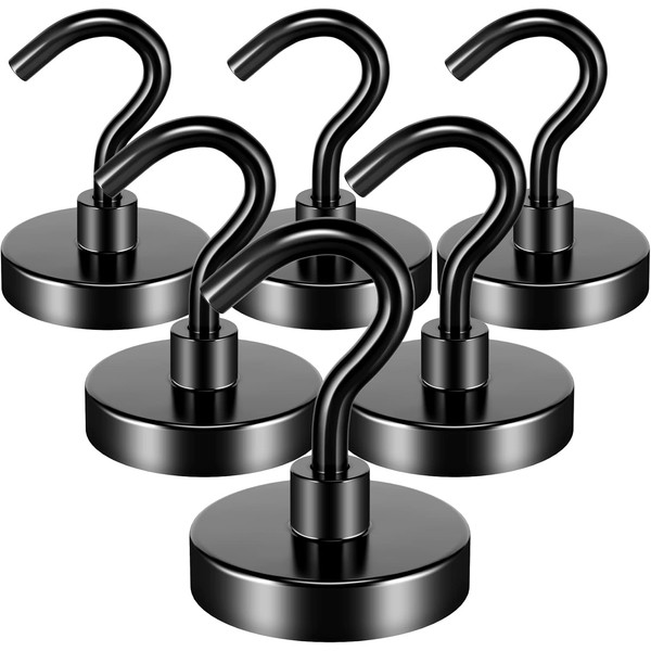 6 Pack 80LBS Heavy Duty Magnetic Hooks Neodymium Magnet Hook
