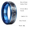 CHALAIR Blue Carbon Fiber Ring 8mm Black Tungsten Wedding Bands