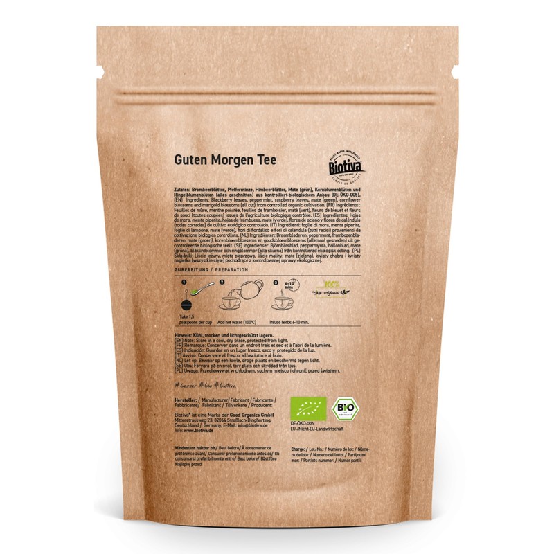Biotiva Good Morning Tea 100g Organic - Herbal Tea Blend